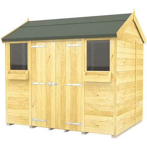 8 x 8 Feet Apex Summer Shed - Wood - L243 x W231 x H217 cm
