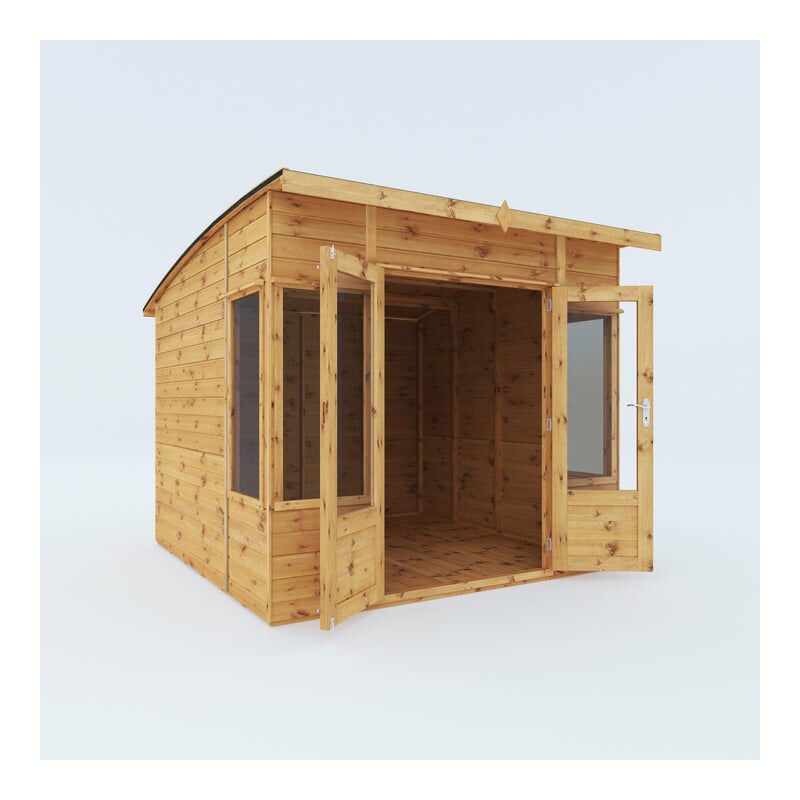 Premium Shiplap Curved Roof Garden Room Summerhouse - 8 x 8 - Waltons