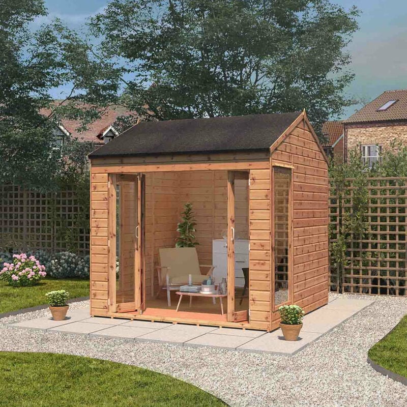 Waltons Shiplap Reverse Apex Wooden Garden Room Summerhouse - 8 x 8