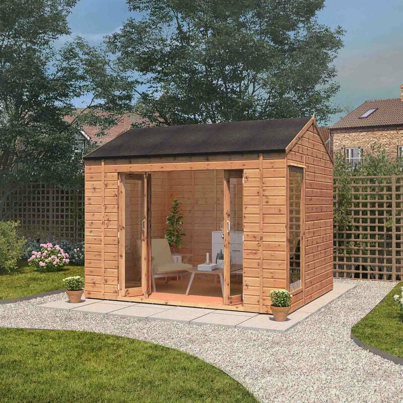 Shiplap Reverse Apex Wooden Garden Room Summerhouse - 10 x 8 - Waltons