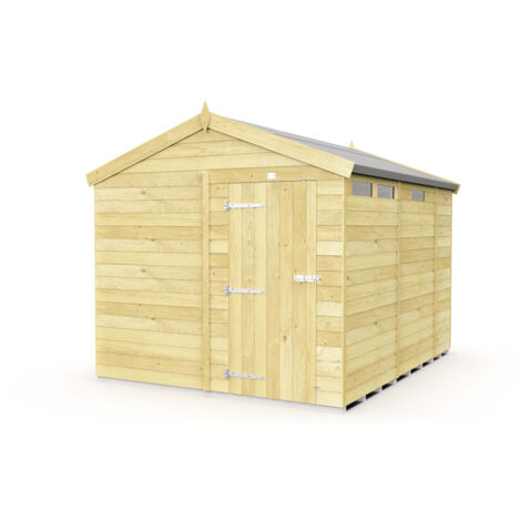 8 x 9 Feet Apex Security Shed - Single Door - Wood - L272 x W231 x H217 cm