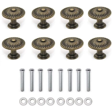 8 X Antique Furniture Knobs Vintage Cabinet Drawer Door Closet Wardrobe Zinc Alloy Retro Design
