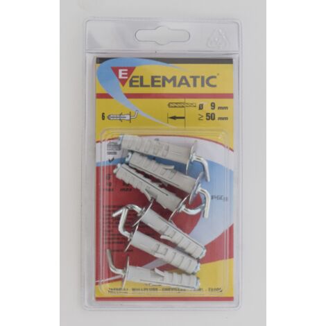 8 x ELEMATIC BLISTER TASSELLO ENP/GC 9 GANCIO COR 6 PZ