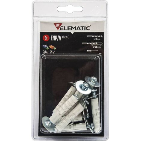 8 x ELEMATIC BL�STER TASSELLO ENP/V 12X45 MM C/ TORNILLO 4 PZ