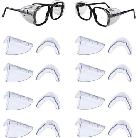 8 x Pairs of  Safety Goggles Side Shields, Clear Glasses Side Shield fit glasses with temple width less than 10mm