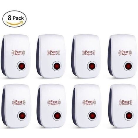 8 x Répulsif Insectes Rongeurs Prise Anti-nuisibles à Ultrasons Anti Moustiques, Rats electronique pour Maison Entrepôt Ateli J0CF