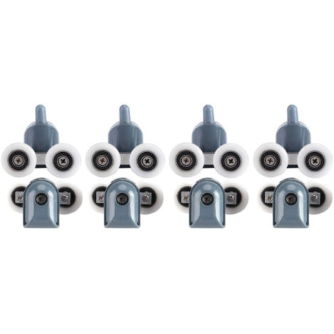 8 x rouleaux de porte de douche doubles poulies roulettes salle de bain Double roue