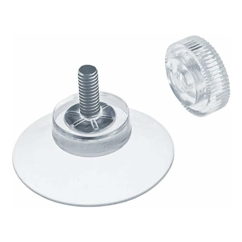 Image of 8 x Saugnäpfe ø 30 mm mit M4x10mm Gewinde mit Rändelmuttern Transparent - Made in Germany