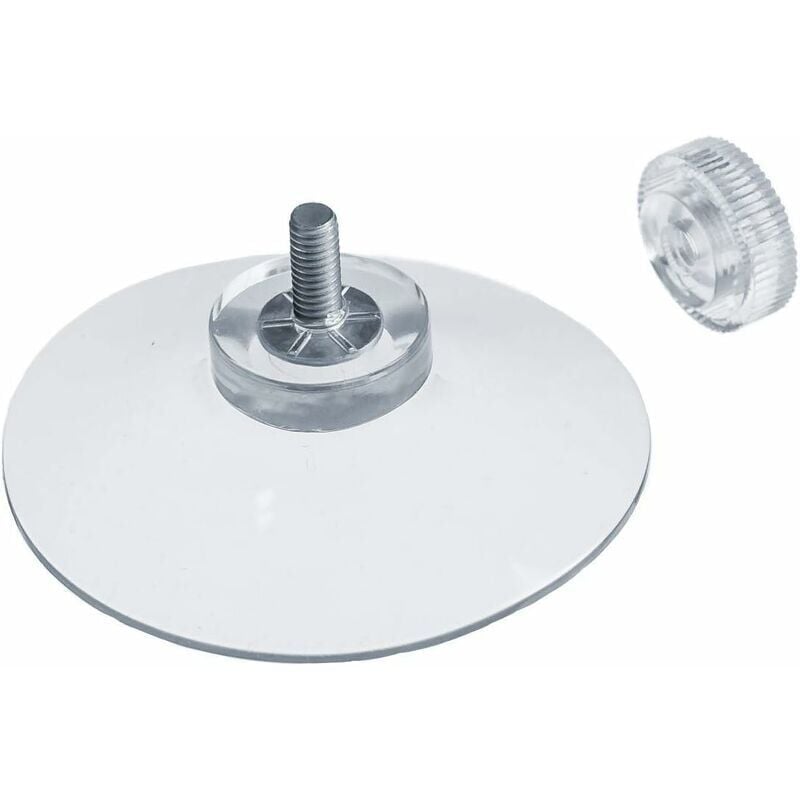 Image of SNQ - 8 x Saugnäpfe ø 50 mm mit M4x10mm Gewinde mit Rändelmuttern Transparent - Made in Germany