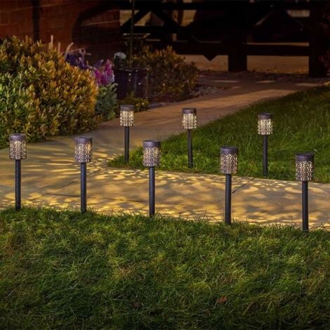 8 x Smart Garden Biba Post Stake Bollard Ground Path Solar Light Silhouette