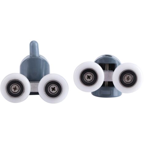 8 x Twin Bottom Top Porte de douche Rouleaux Poulies Roues Coureurs Salle de bain Double roue