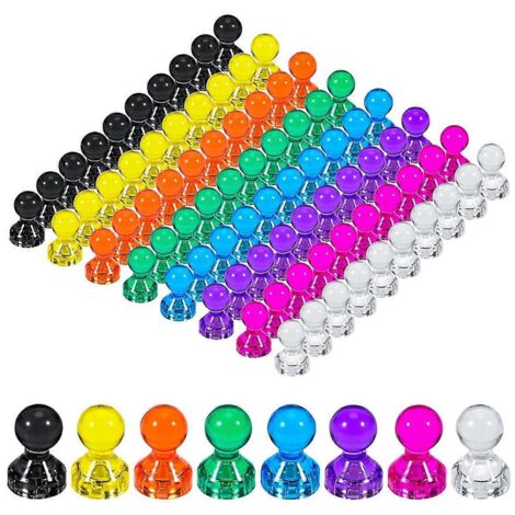 80 aimants à punaise puissants et colorés, petits aimants --