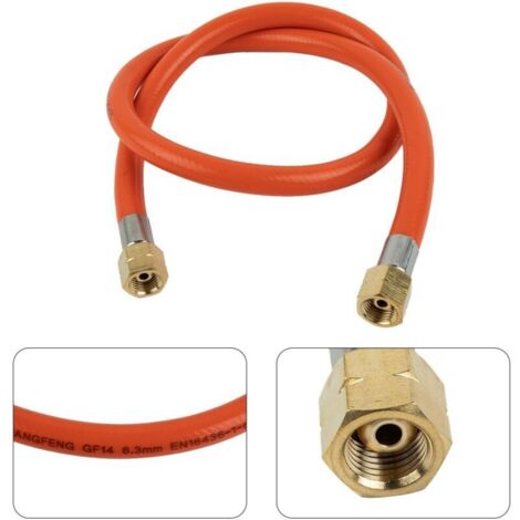 80 cm 1/4-19-LH dent gauche norme européenne gaz de houille gaz liquéfié basse pression PVC caoutchouc connexion tuyau de four