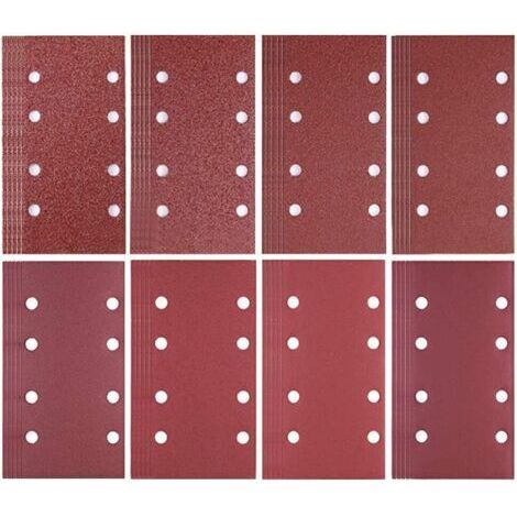 80 Feuilles Abrasives pour Ponceuse,93 x 185 mm Feuilles Abrasives Ponceuse Papier Ponçage,Papier Abrasif pour Ponceuse à Souris pour Ponceuses Bosch Multi-Sander,grains 40/60/80/120/180/240/320/400