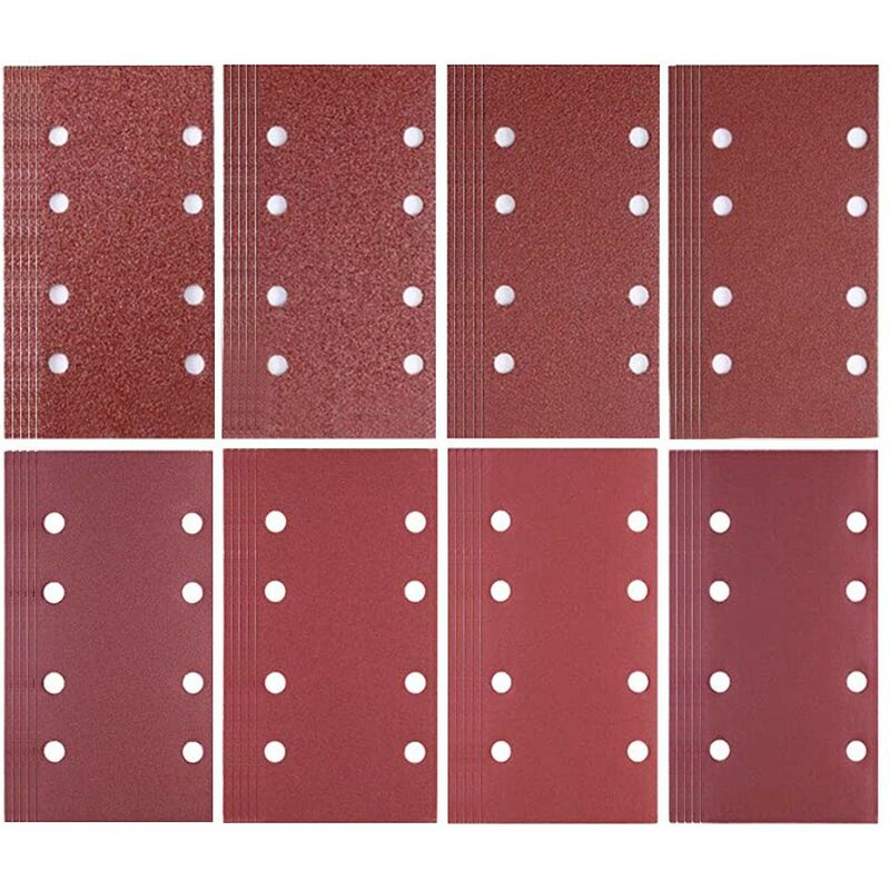 80 fogli di carta vetrata 93 x 185 mm 8 fori carta...