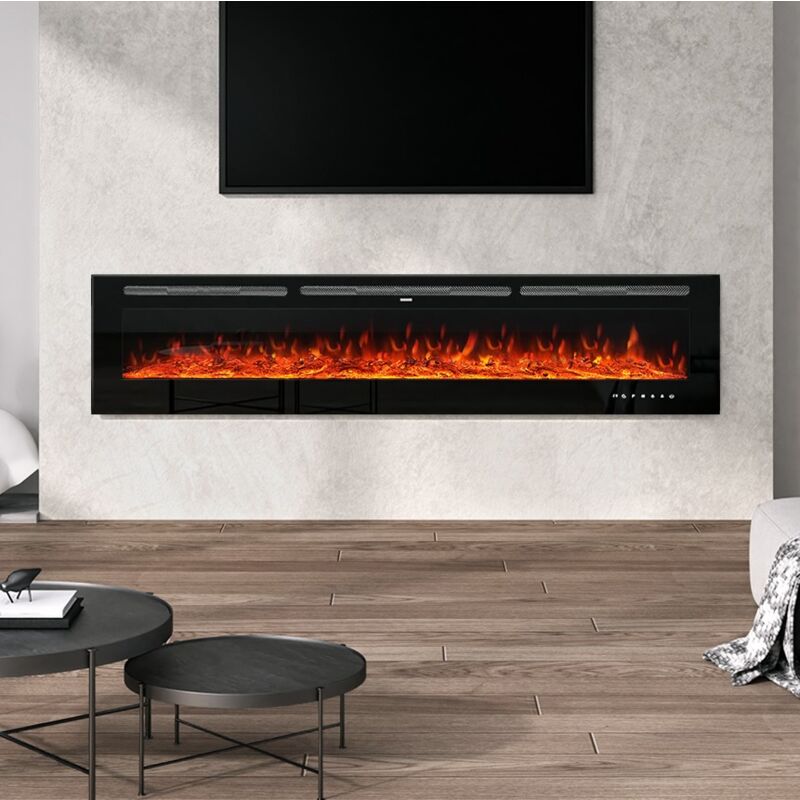 Image of 80 Inch LED Electric Fireplace Wall&hellip;