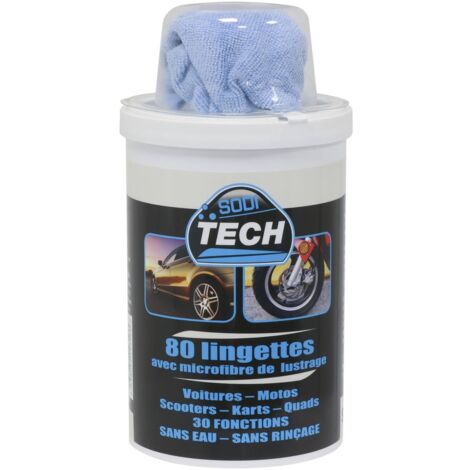 80 lingettes nettoyage multi usage sans eau + microfibre SODITECH - 14353--