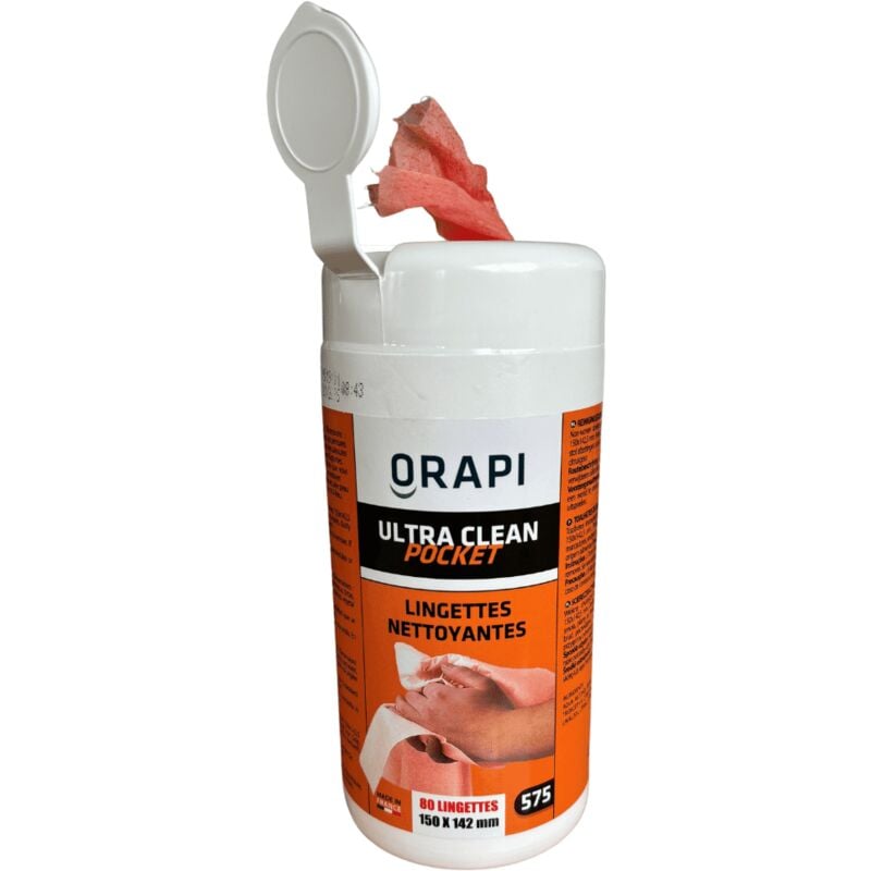 Orapi - 80 lingettes nettoyantes mains, outils, surfaces
