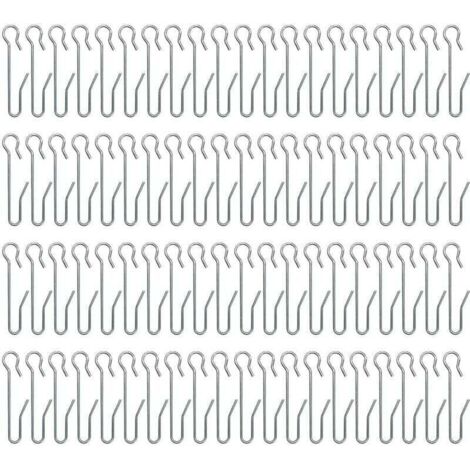 80 metal curtain hooks for windows and showers (47 x 10 mm)