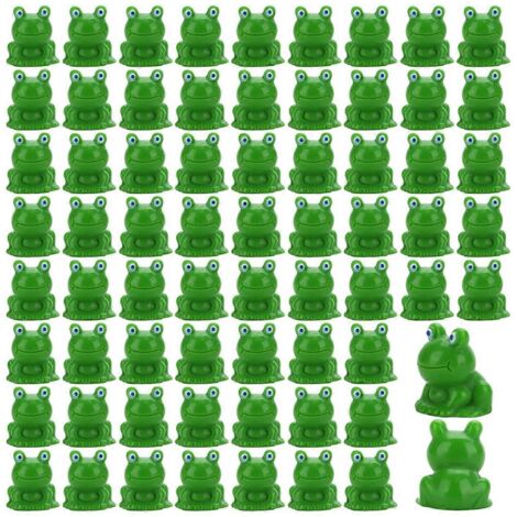 80 mini grenouilles décoratives pour jardin, petites figurines de grenouilles vertes en résine --