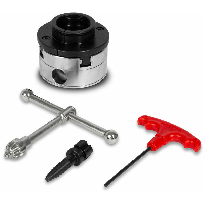 Eberth - Mandrino a quattro griffe con diametro di 80 mm, Mandrino a 4 griffe autocentrante, Filettatura di collegamento 1' -8 tpi, Accessori per