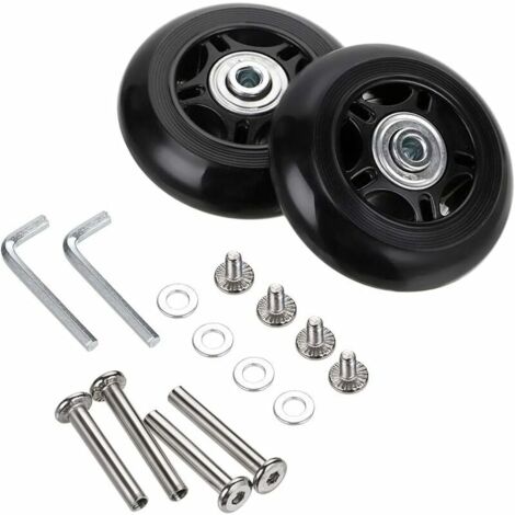 80 mm x 24 mm Ersatzräder für Gepäckkoffer, Reparatursätze für Lenkrollenlager aus Gummi, 2er-Set