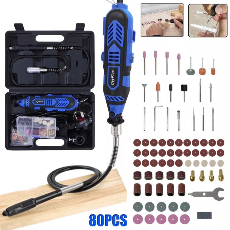 80 pces Mini outil de tournage Set de polissage Drill Accessoires Meuleuse Pour Dremel