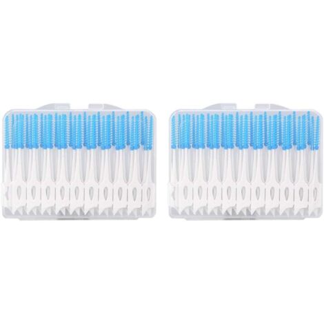 80 pcs Cure-dents Jetables en Plastique Brosses Interdentaires Professionnels Dentaires Nettoyage des Dents Outil de Soin de Buccal