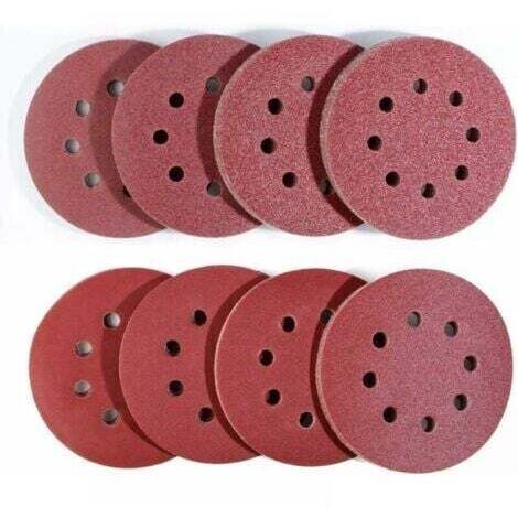 80 Pièce Disques de Ponçage à fixation en Ponceuse excentrique, (Ø125mm Set de papier à poncer), 10 x 40/60/80/120/180/240/320/400 pour Ponceuse Orbitale Aléatoire by