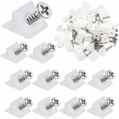 80 Pièces Cales de Réparation, Renfort Tiroir Équerre, Stabilisateurs de Tiroir, Cale Plastique D'Angle avec Vis, pour Armoires, Tiroirs ( Blanc )