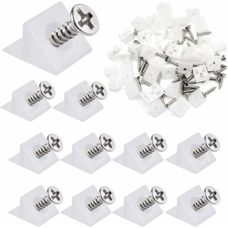 80 Pièces Cales de Réparation, Renfort Tiroir Équerre, Stabilisateurs de Tiroir, Cale Plastique D'Angle avec Vis, pour Armoires, Tiroirs ( Blanc )