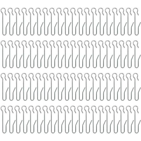 80 Pièces Crochets à Rideaux en métal,Crochets de Rideaux,Crochets agrafes pour Rideaux,pour Rideau de Fenêtre, Rideau de Douche(47 10mm)