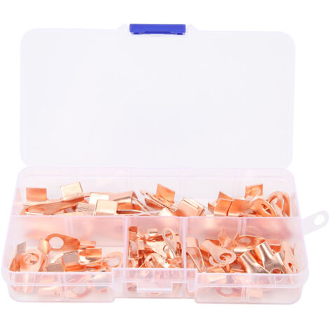 80 Pièces Embouts de Câble en Cuivre à Œillet, Accessoires de Sertissage pour Câbles, Série OT