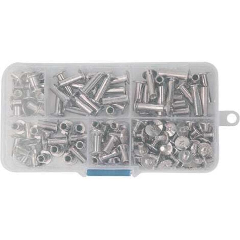 80 Pieces in 5 Sizes: Metal Connecting Screws, Chicago Screws, Stainless Steel Screw Rivets for DIY Projects and Leather Craft Decorations