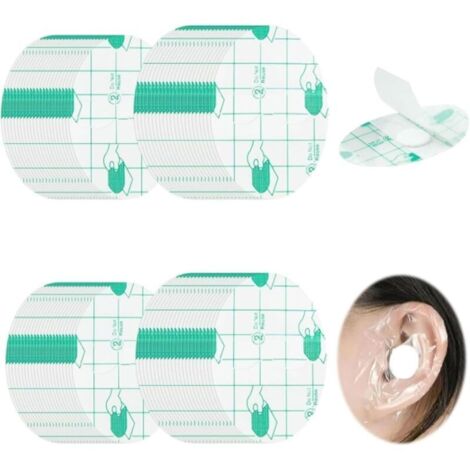 80 Pièces Protege Oreille Autocollant, Cache-Oreilles Étanches, Cache-Oreilles Imperméables Jetables, Cache Oreille Douche, Contient un noyau absorbant, Pour la Douche, la Natation, le Surf