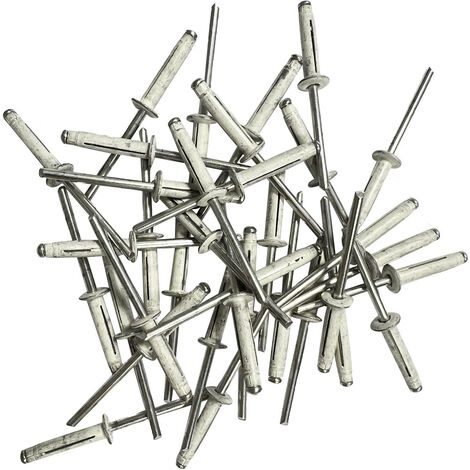 80 rivets etoiles trilobes blancs de 4.8 x 24