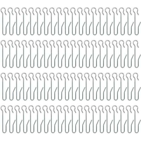 80 Stück Metall-Gardinenhaken, Gardinenhaken, Gardinenclip-Haken, für Fenstergardinen, Duschgardinen (47 x 10 mm)