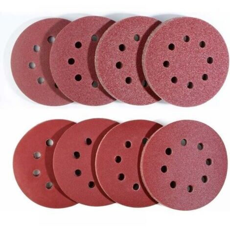 80 Stück Schleifscheiben zur Befestigung im Exzenterschleifer, (Ø125mm Schleifpapierset), 10 x 40/60/80/120/180/240/320/400 für Exzenterschleifer von