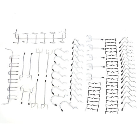 80-teiliges Garagenorganisationsset mit Haken, Lochwänden und Aufbewahrungszubehör aus Stahl