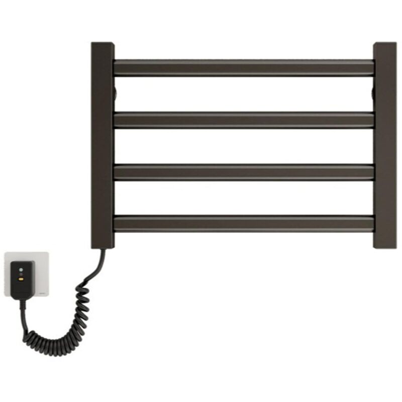80 W Sèche-serviettes chauffant, radiateur électrique mural à 4 barres, 80 W, température constante de 55 °C pour un séchage sûr dans la salle de