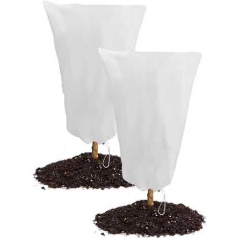 80 x 120cm Vliesstoff Winterschutz Pflanzen Outdoor, 2er-Set Winterabdeckung für Topfpflanzen, 80 x 120cm gegen Kälte und Frost, 60g/m² Schutzhülle Sträucher Abdeckung