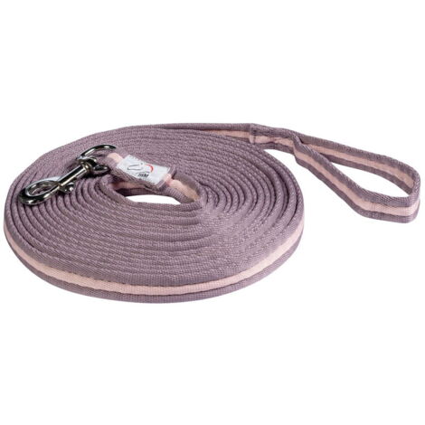 800 cm, Rosa chiaro e Rosa Malva: Longia equitazione extra morbida 8 m con moschettone modello Catherine