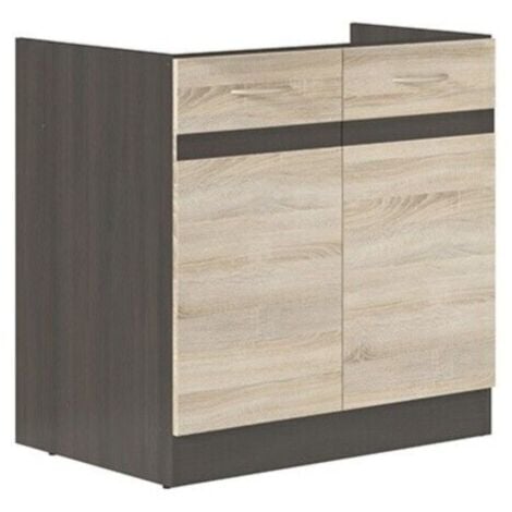 IMPACT FURNITURE 800 Kitchen Sink Cabinet Base Unit Individual Lower Cupboard 80cm Sonoma Oak Junona