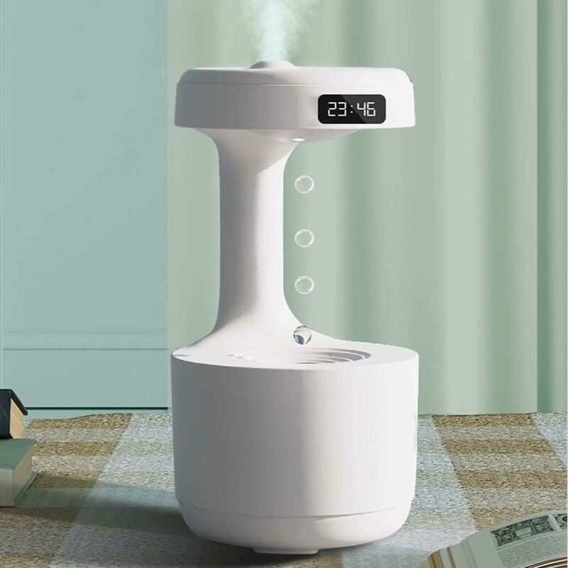 800 ml Top Fill humidificateur d'air, brume fraîche, humidificateur à brume chaude avec indicateur de temps, anti-gravité retour des gouttes d'eau,