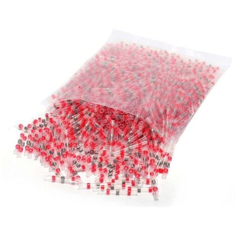 800 pezzi Connettore per filo sigillato a saldare rosso 22-18 AWG - Connettore termorestringente stagnato per auto, barca, marina