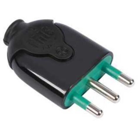 80021 Enchufe Recto S17 Negro