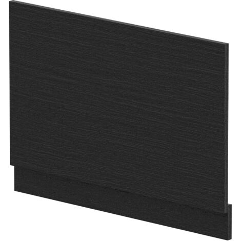 800mm Bath MFC End Panel & Plinth - Woodgrain Charcoal Black