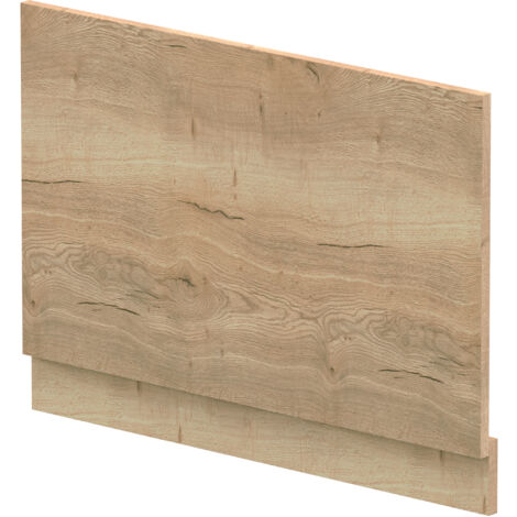 800mm Edge/Power Straight End Bath Panel & Plinth - Textured Woodgrain Autumn Oak