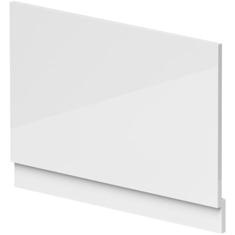 800mm Waterproof Straight Shower Bath End Panel - Gloss White