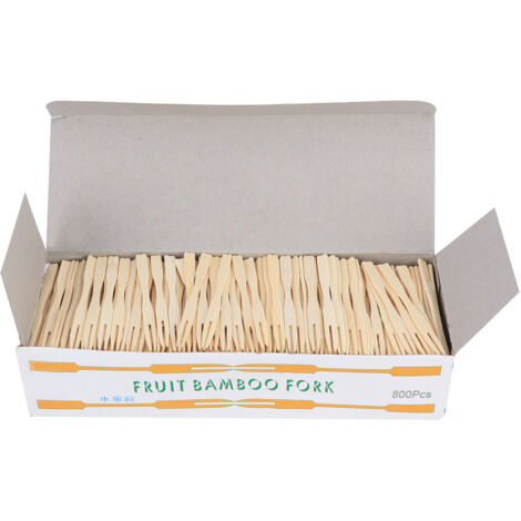 800Pcs Household Disposable Bamboo Fruit Cake Dessert Fork Tableware Kitchen Accessories